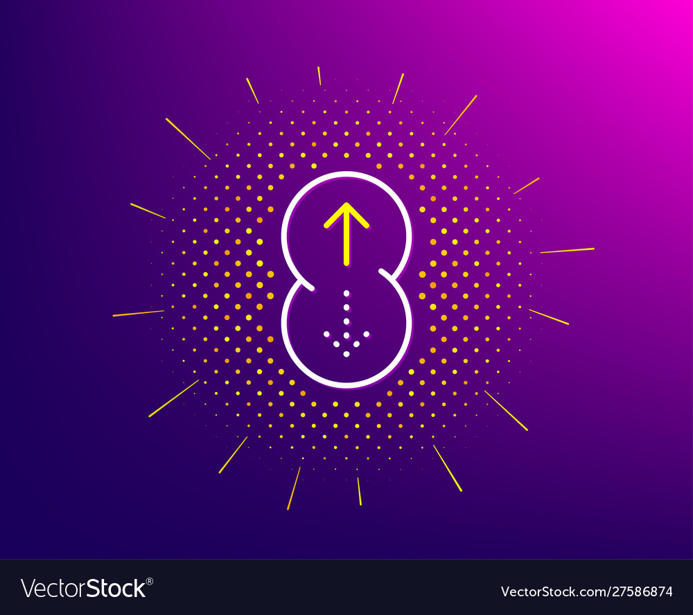 Swipe up line icon scrolling arrow sign landing vector image Swipe up line icon scrolling arrow sign landing