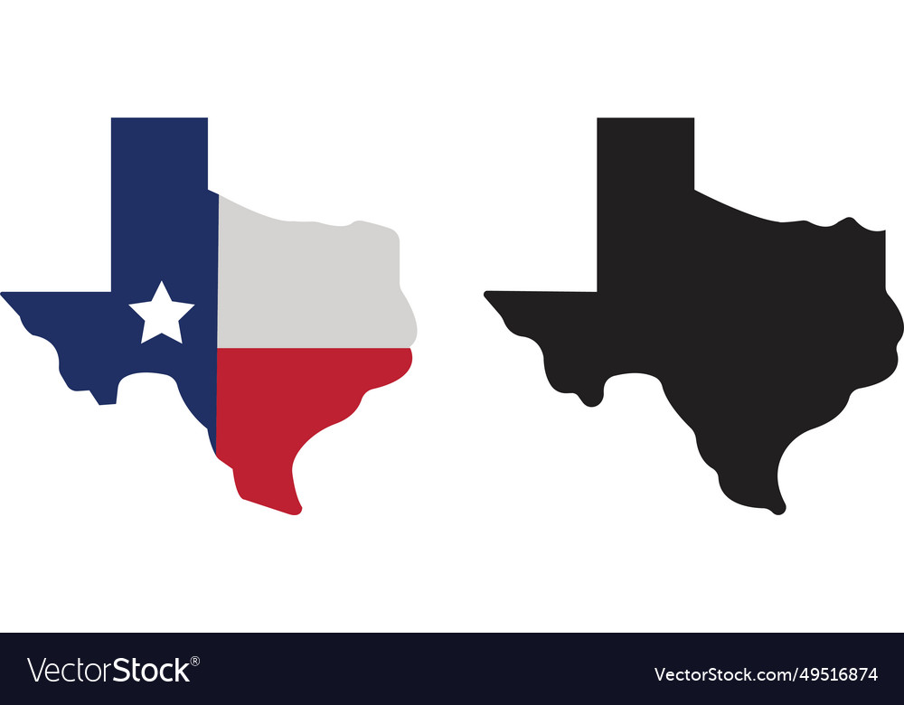 Texas map icon set isolated