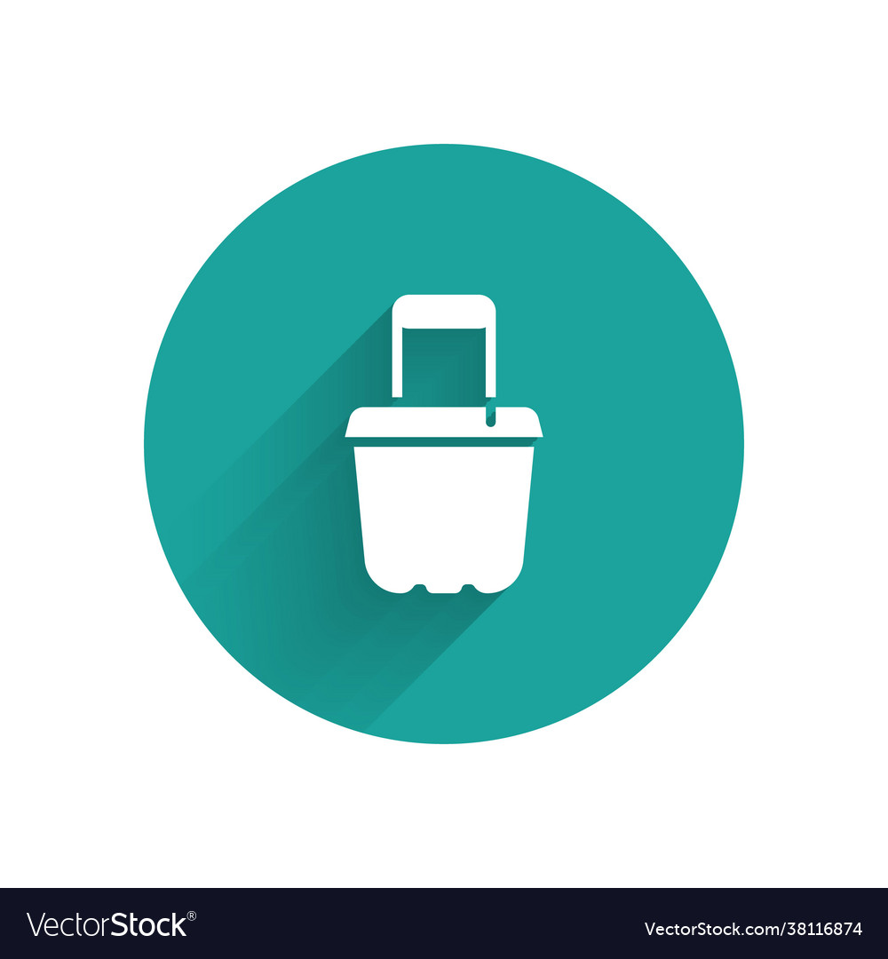 White sand in bucket icon isolated with long