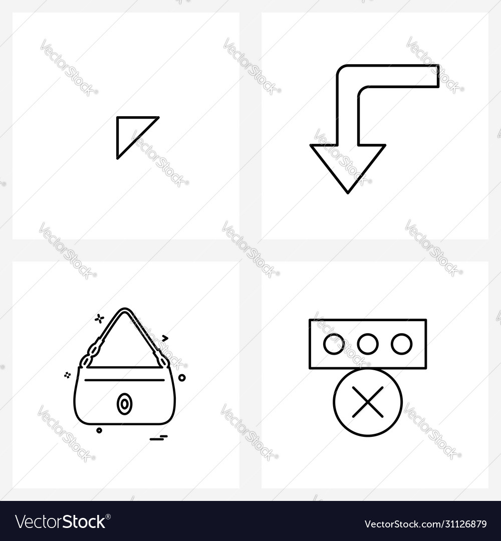 4 universal line icons for web and mobile arrow
