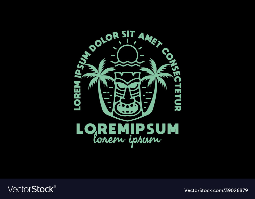 Aloha sign and coconut tree with lorem ipsum text vector image Aloha sign and coconut tree with lorem ipsum text