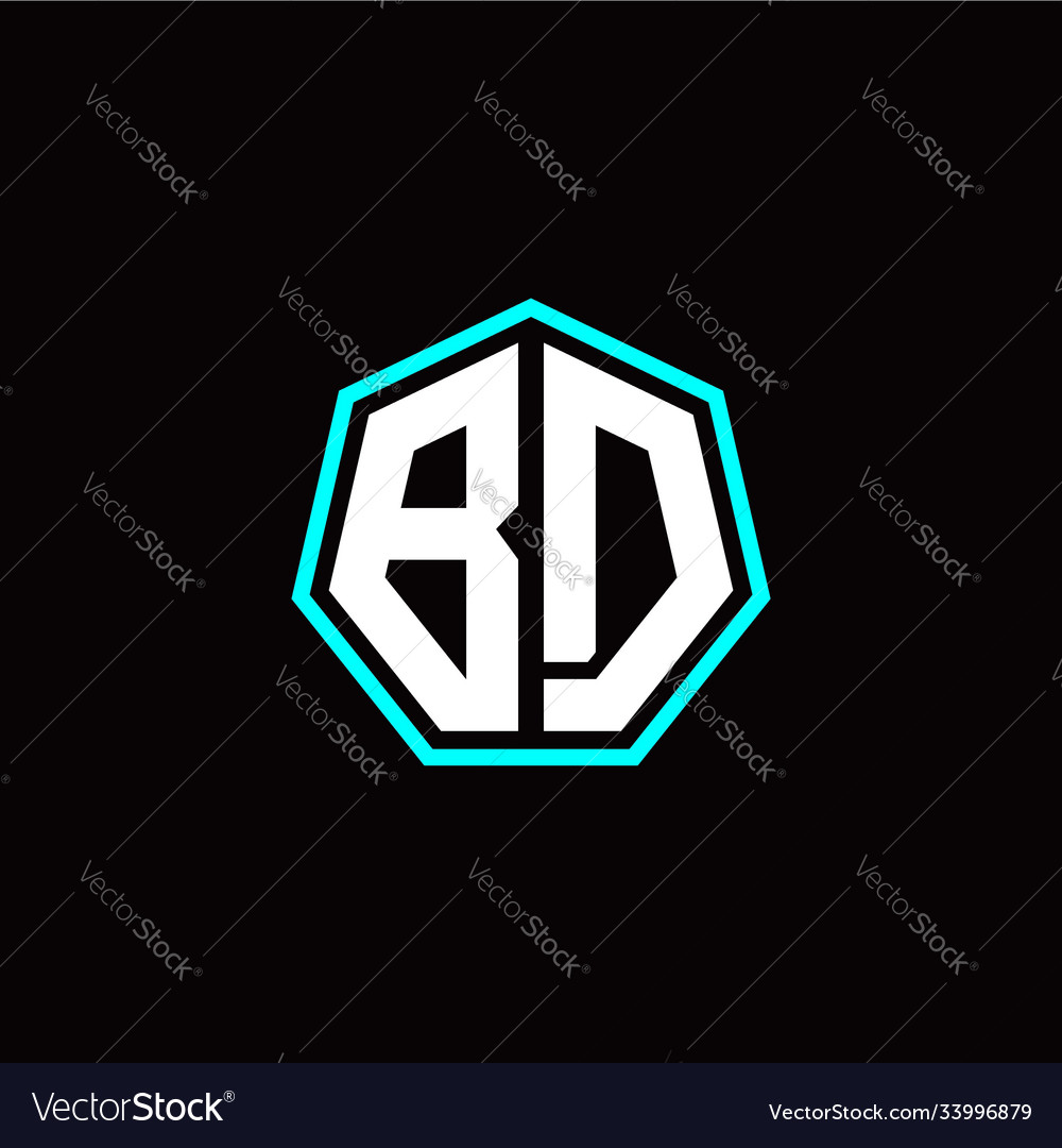 B d initials modern polygon logo template vector image B d initials modern polygon logo template