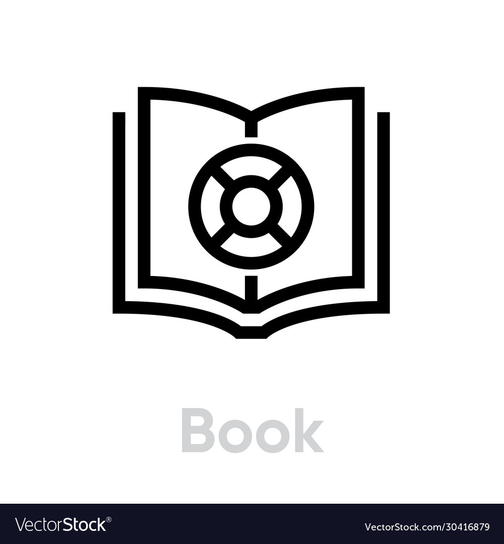Book lifebuoy help icon editable line Vector Image Book lifebuoy help icon editable line