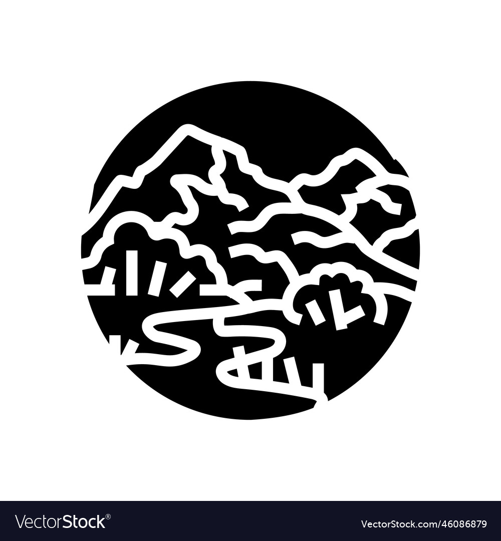 Camp mountain landscape glyph icon