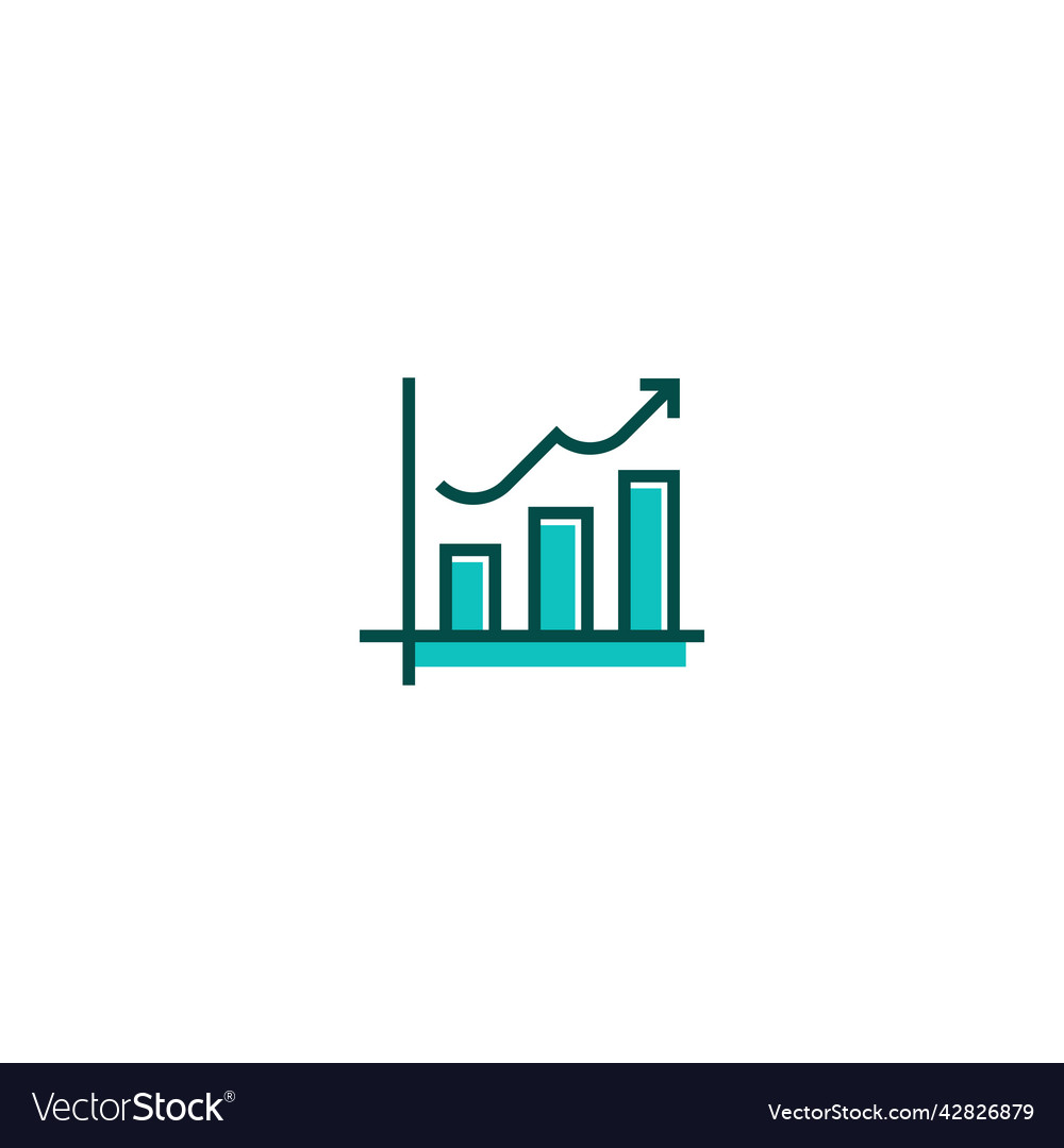 Chart line icon linear style sign for mobile vector image Chart line icon linear style sign for mobile