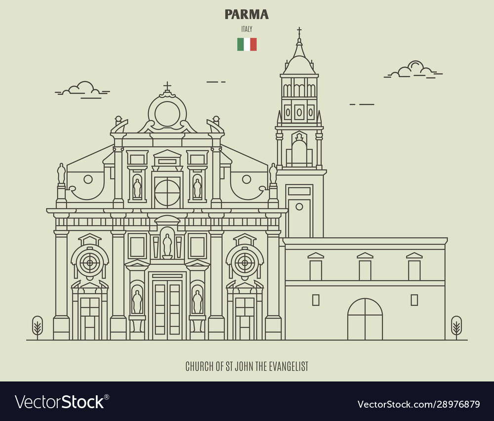 Church st john evangelist in parma italy Vector Image