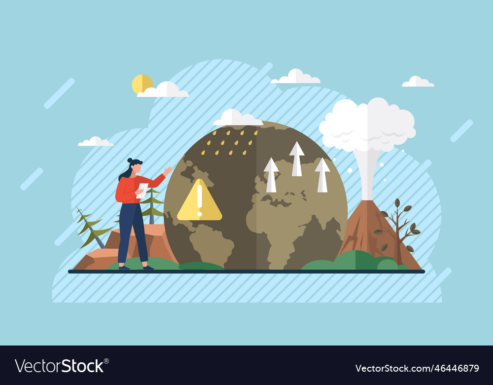 Klimawandel und globales Erwärmungskonzept sparen vector image Klimawandel und globales Erwärmungskonzept sparen