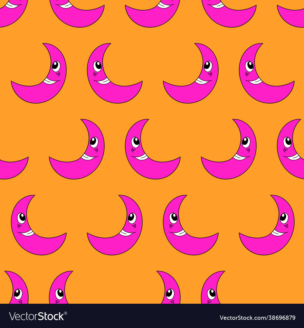 Crescent moon seamless repeat pattern background