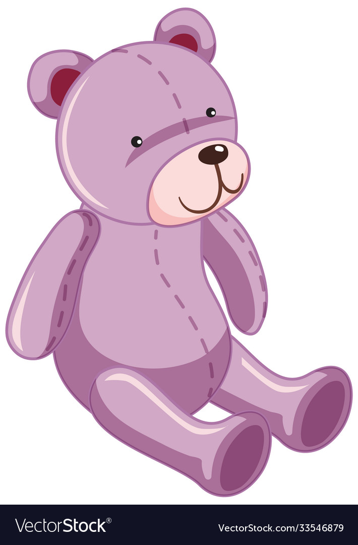 Cute teddy bear cartoon style isolated