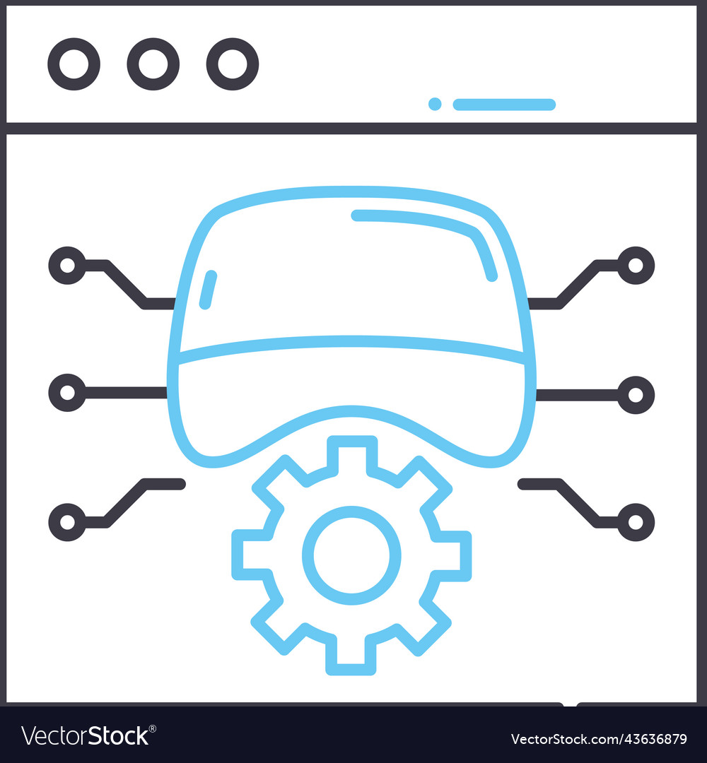 Data security line icon outline symbol vector image Data security line icon outline symbol