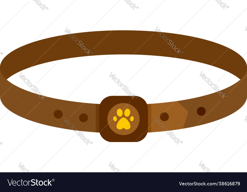 Dog leather belt icon flat isolated Royalty Free Vector