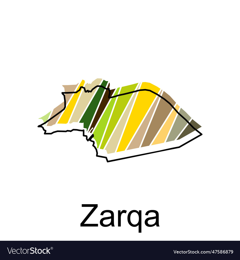 Fully editable map of zarqa jordan Vector Image Fully editable map of zarqa jordan