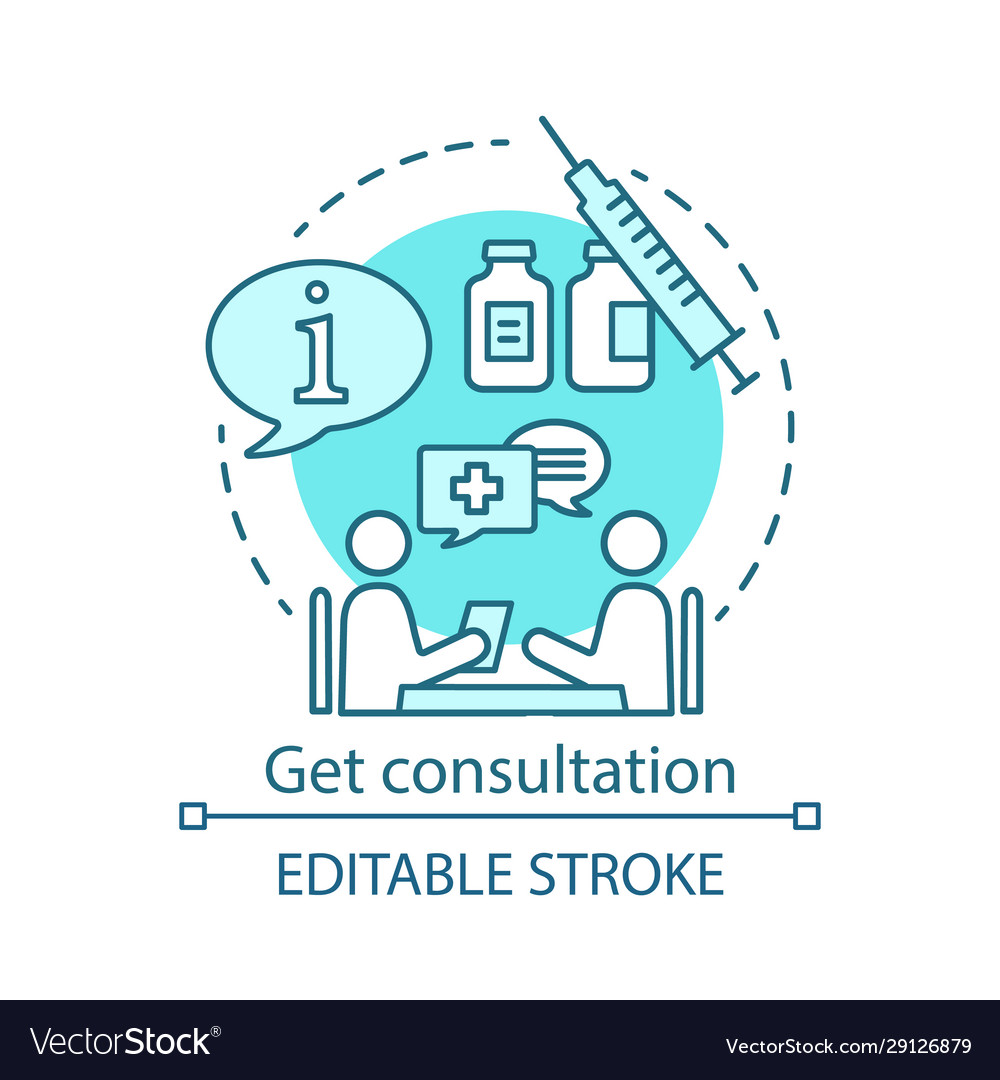 Get consultation concept icon Royalty Free Vector Image