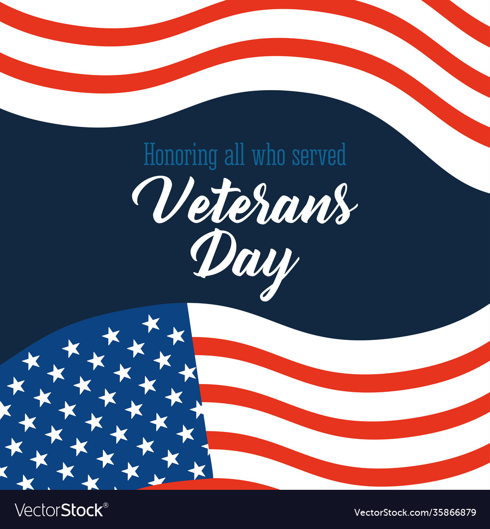 Happy veterans day honoring all who served Vector Image