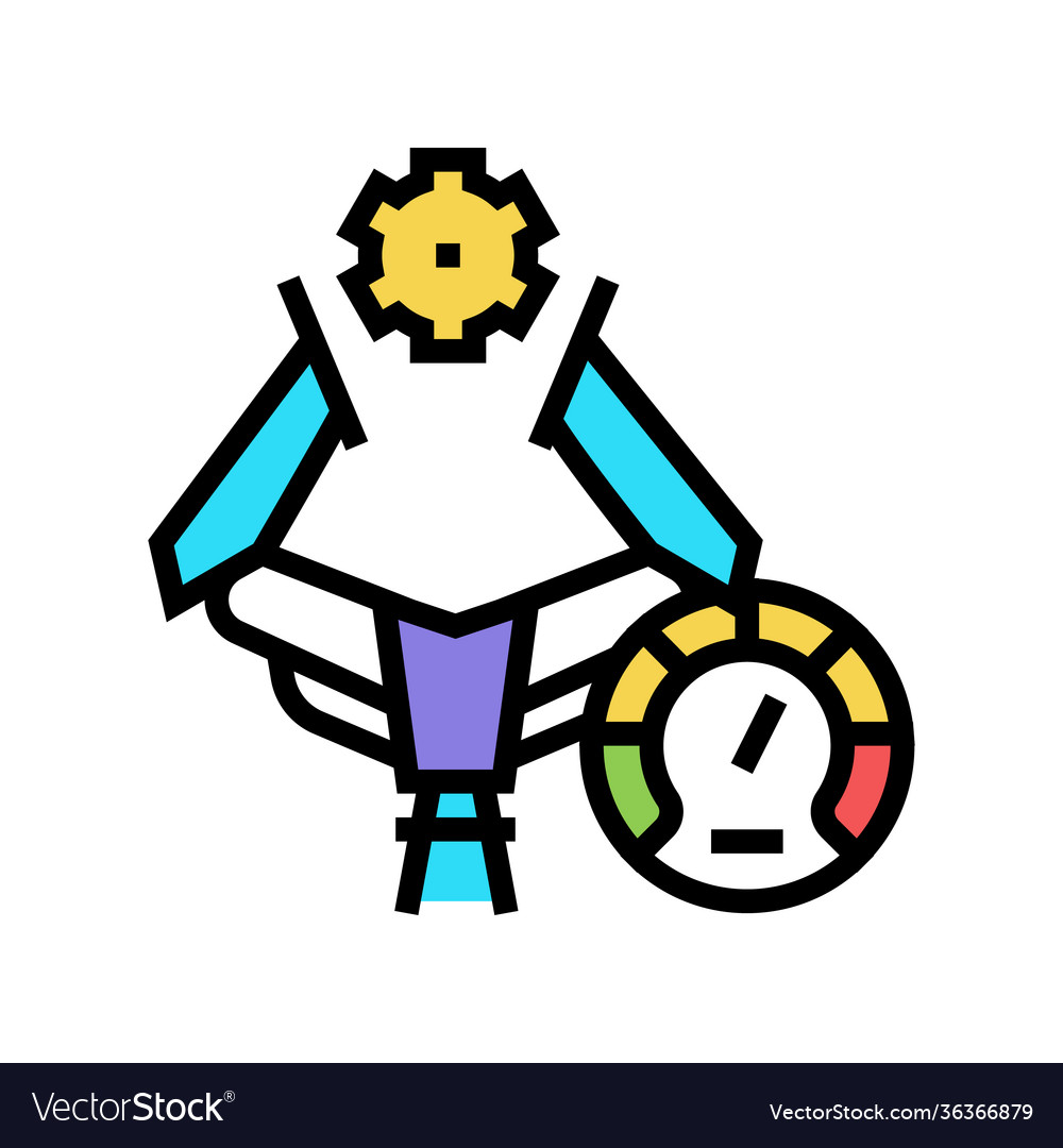 Industry work process optimize color icon vector image Industry work process optimize color icon
