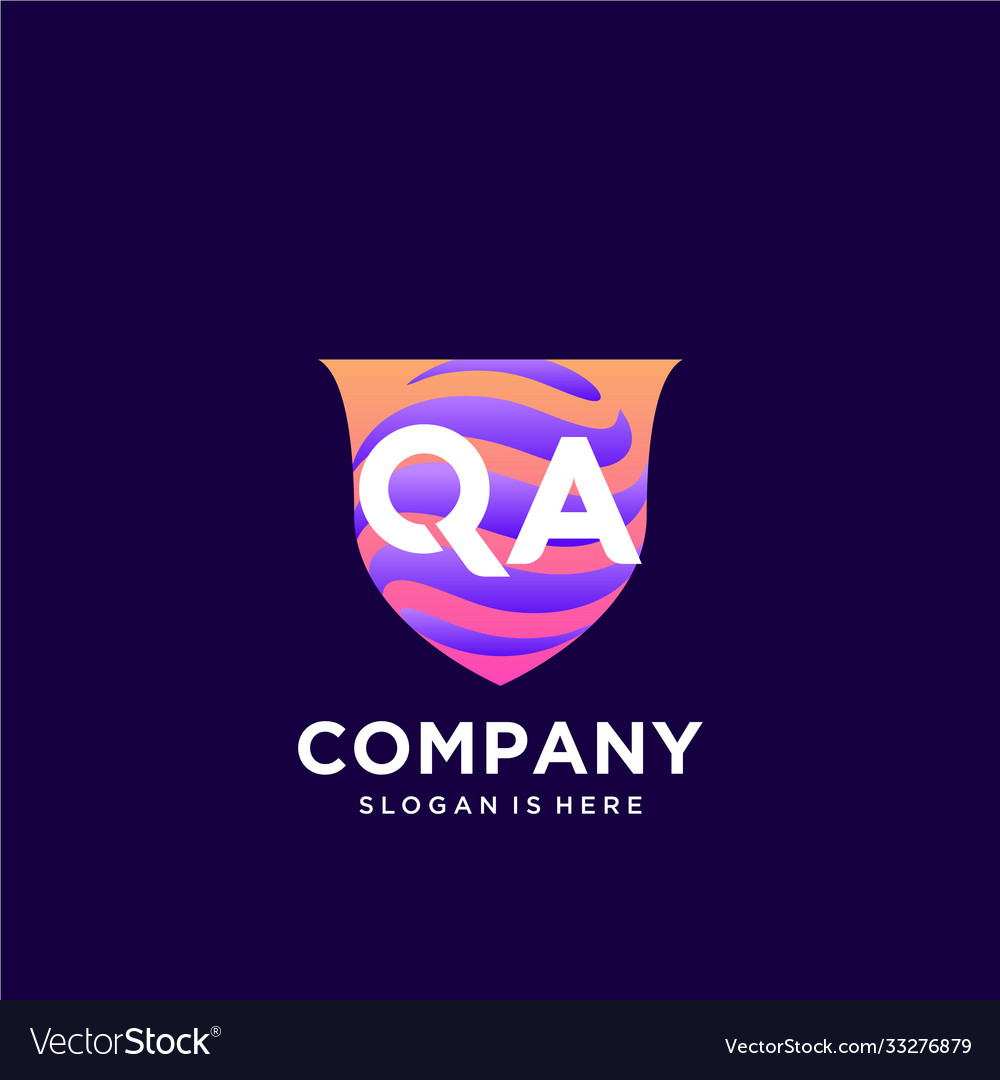 Qa initial logo with colorful template