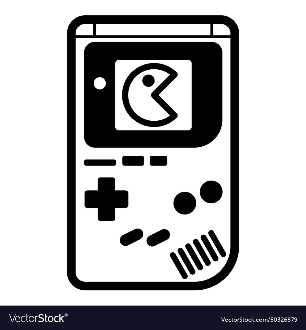 Retro handheld console game flat icon isolated vector image Retro handheld console game flat icon isolated