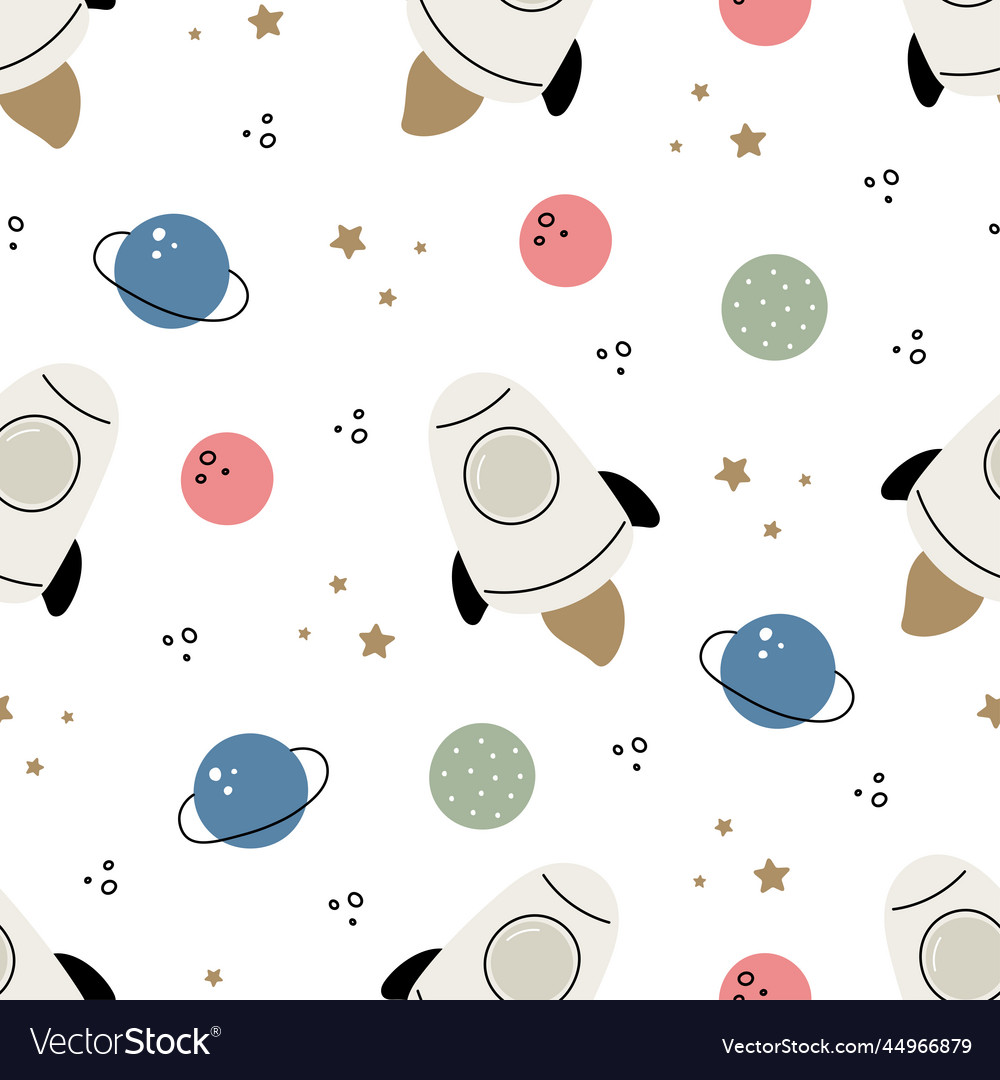 Seamless space pattern vector image Seamless space pattern
