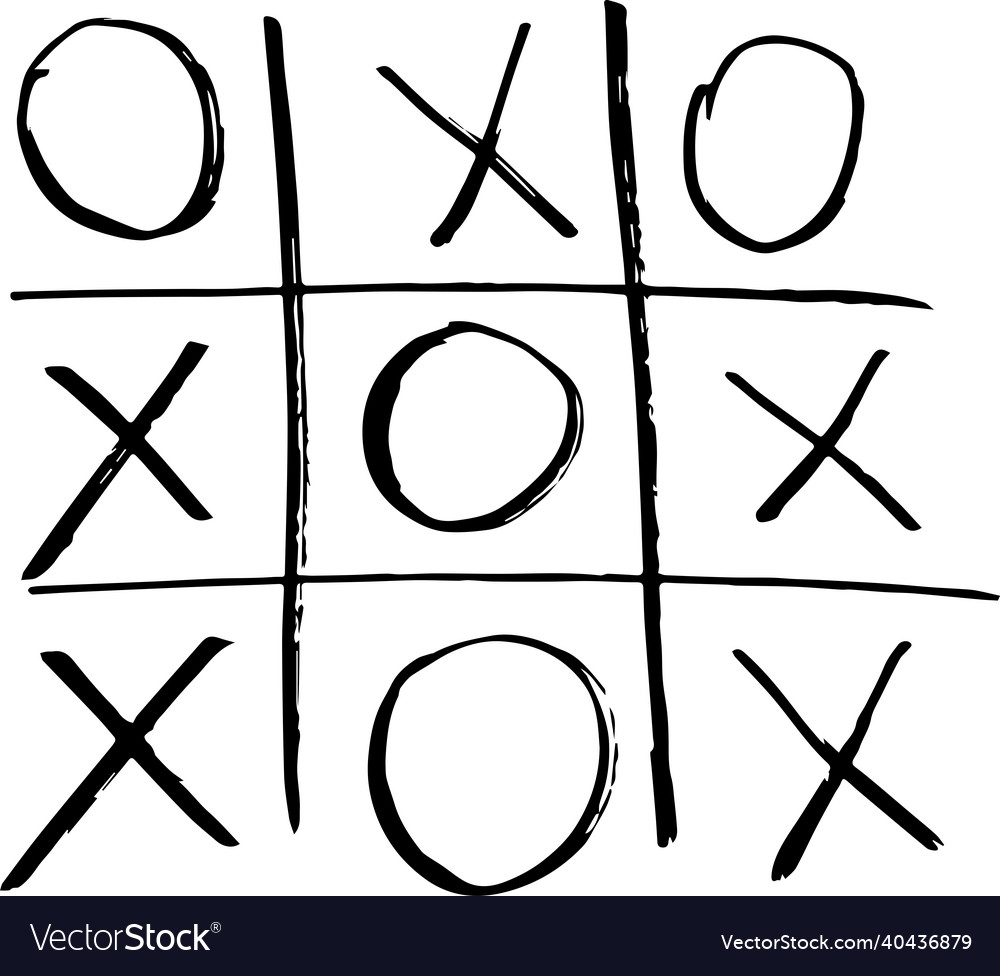 Tic tac toe game isolated on white background Vector Image