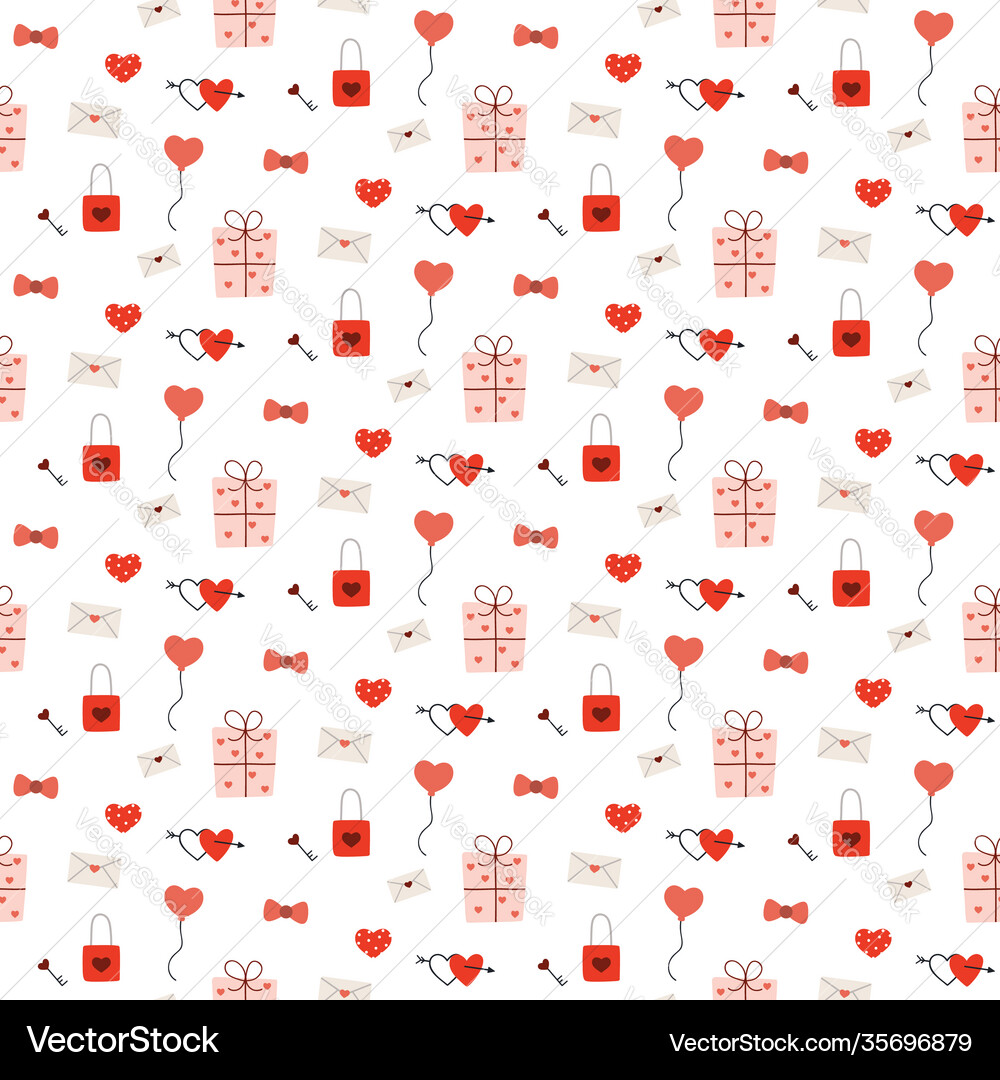 Valentine seamless pattern Royalty Free Vector Image