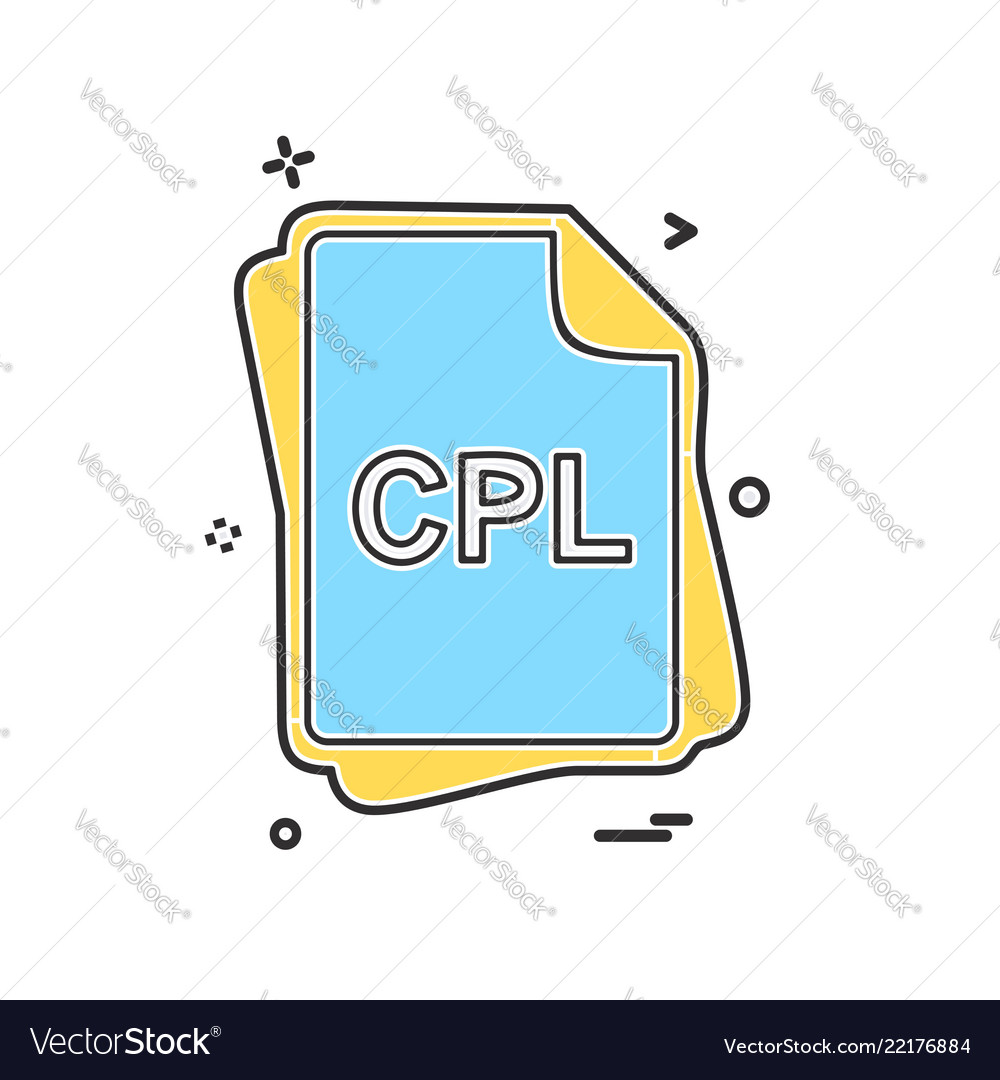 Cpl file type icon design vector image Cpl file type icon design