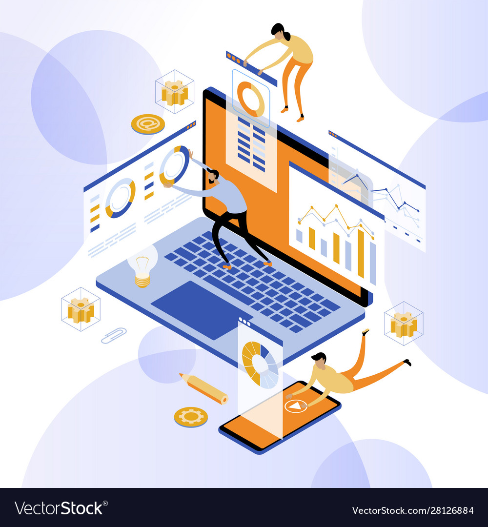 Data analysis tool web banner vector image Data analysis tool web banner