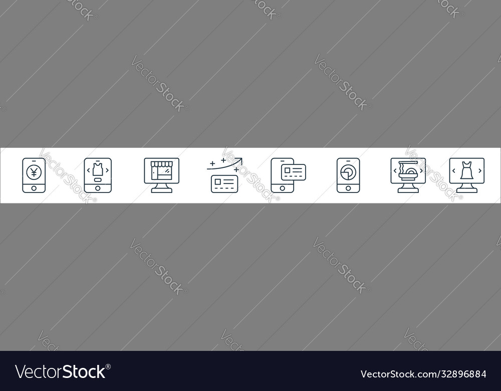Ecommerce line icons linear set quality