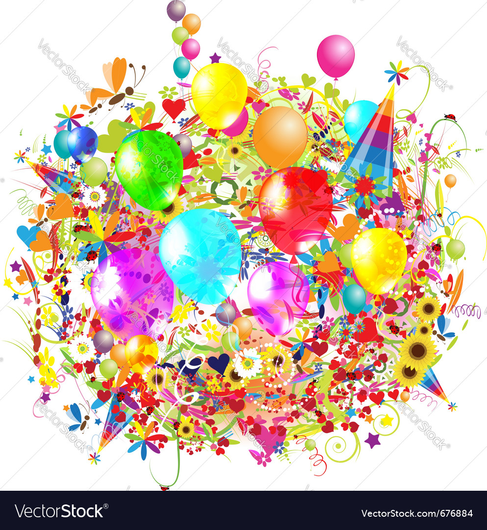 Download Happy birthday balloons Royalty Free Vector Image