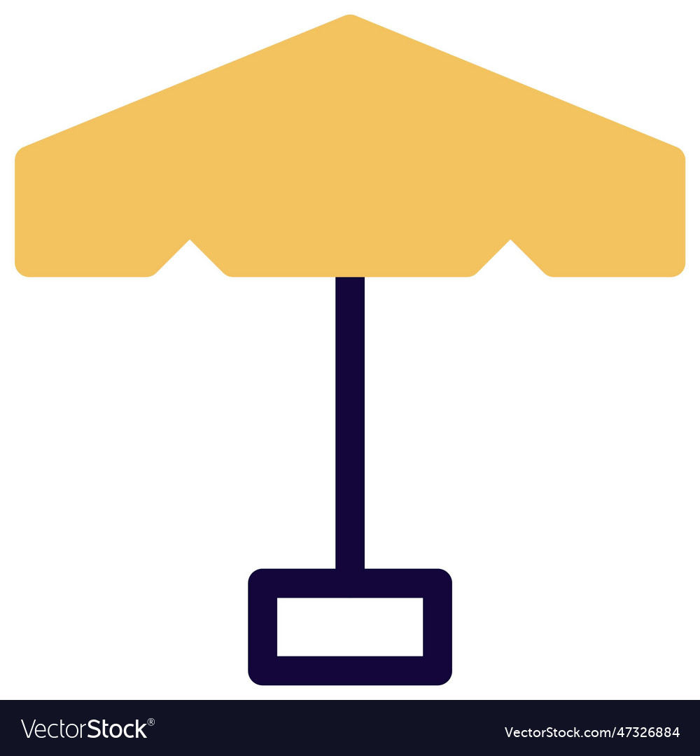 Parasol used for providing shade during daytime Vector Image