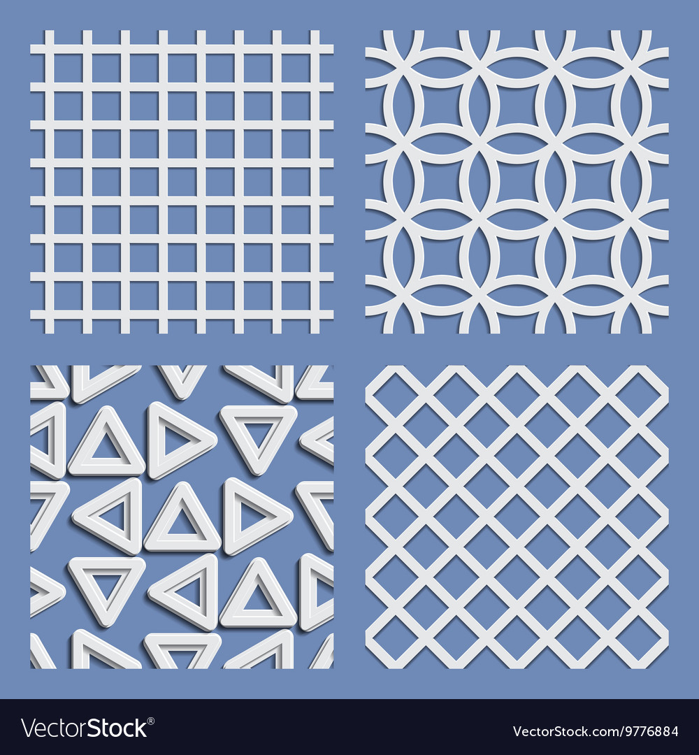 Set of geometric seamless patterns