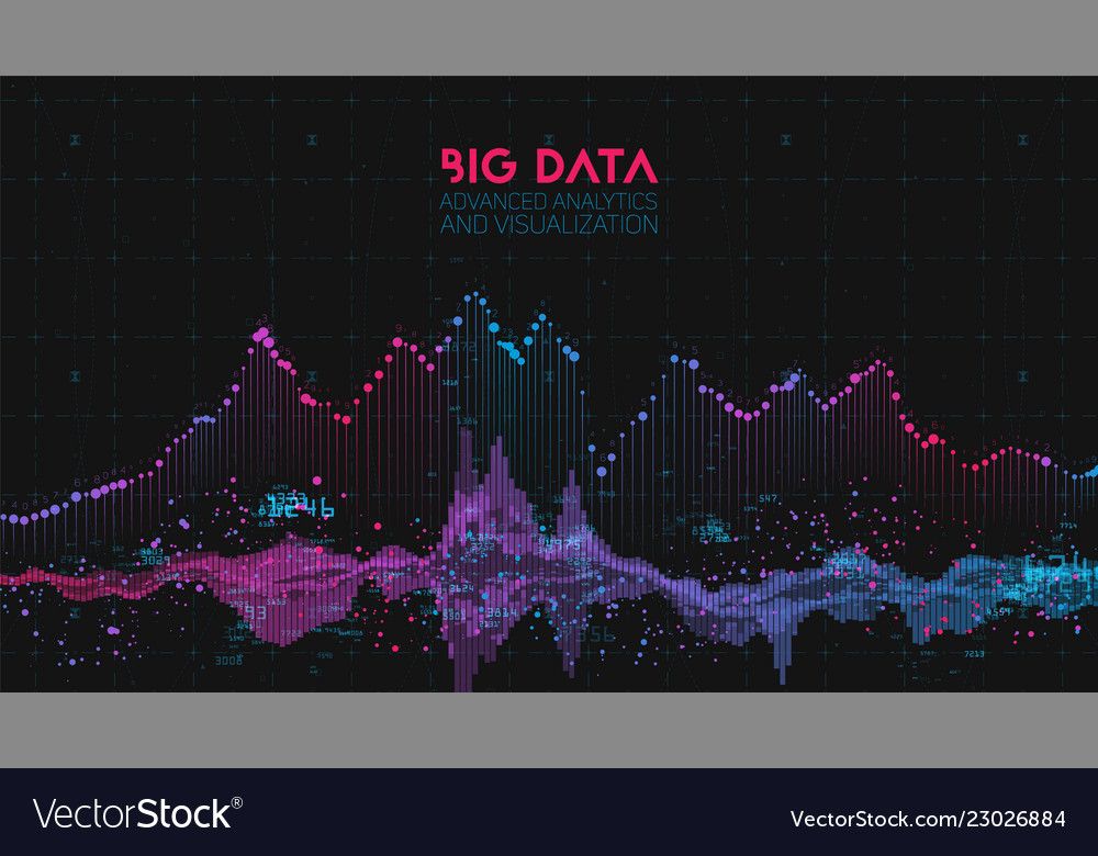 Violet abstract binary wave 3d big data vector image Violet abstract binary wave 3d big data