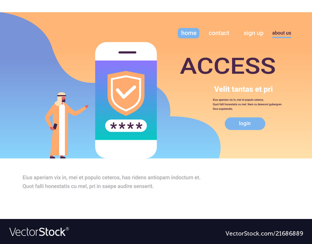 Arabian man unlock smartphone password