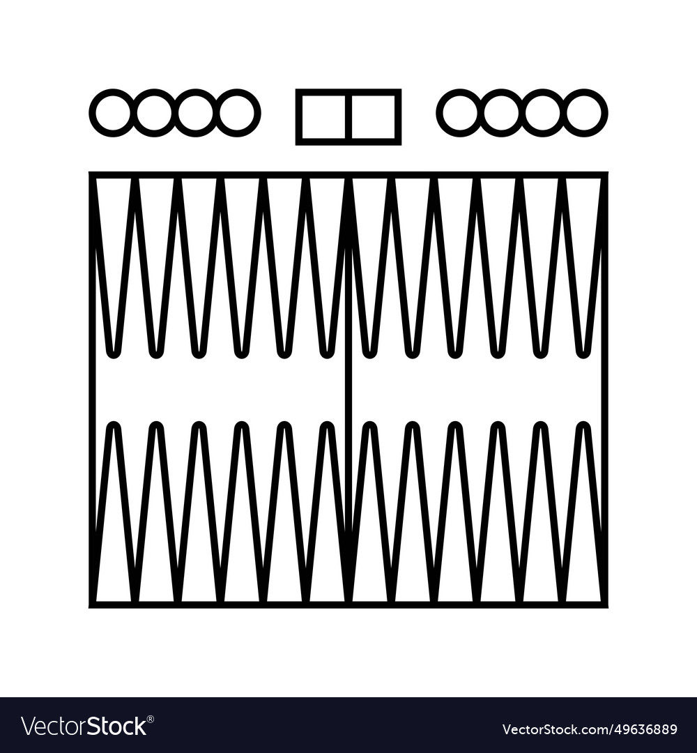 Backgammon game board table line icon Vector Image Backgammon game board table line icon