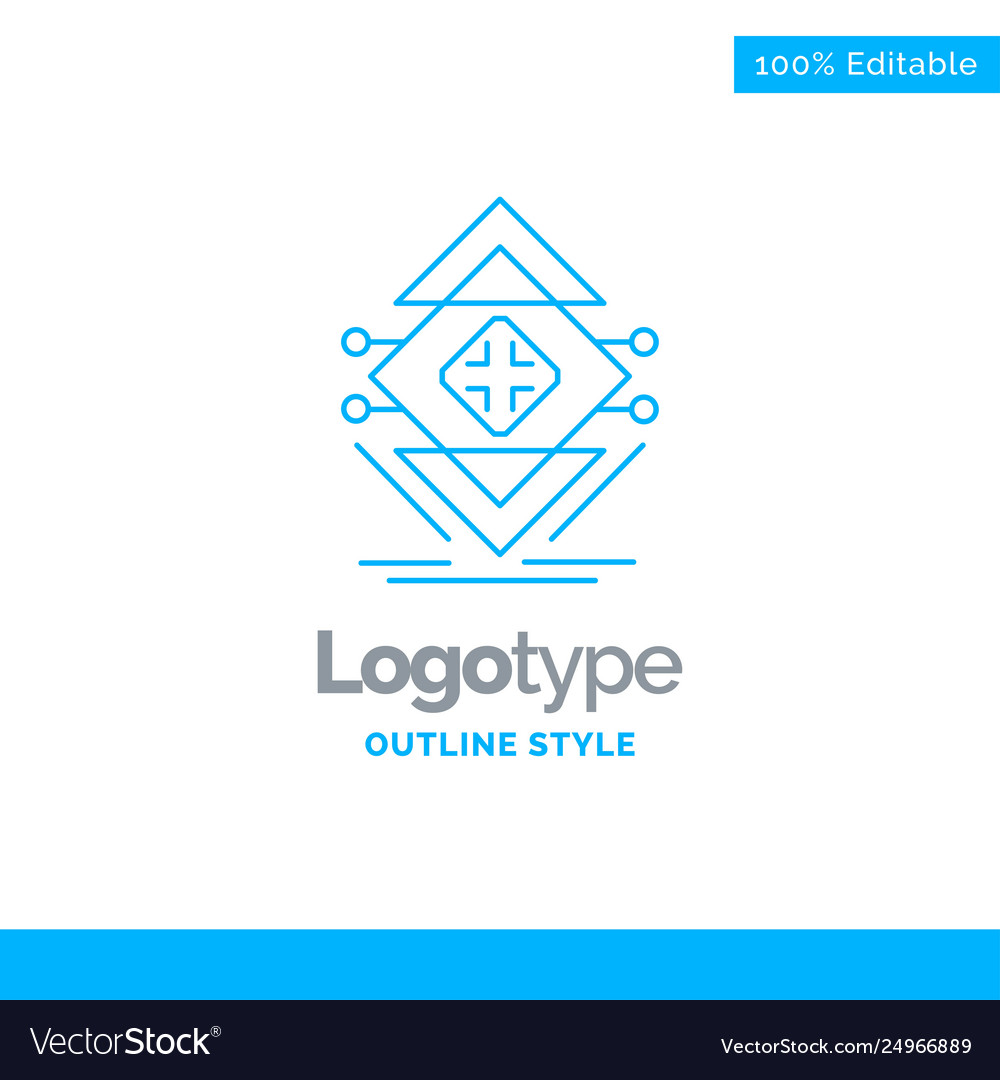 Blue logo design for computing data