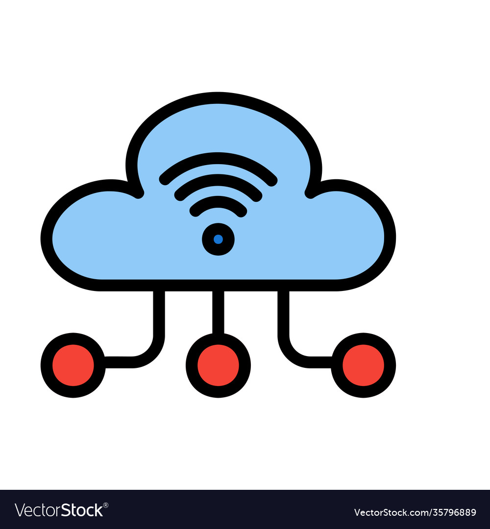 Cloud computing icon in filled line style about vector image Cloud computing icon in filled line style about