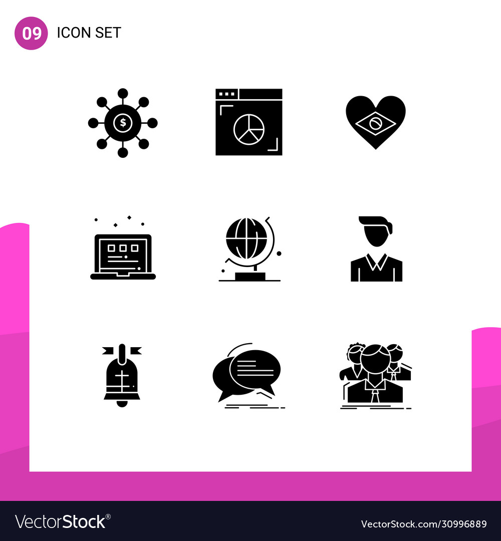 Editable line pack 9 simple solid glyphs