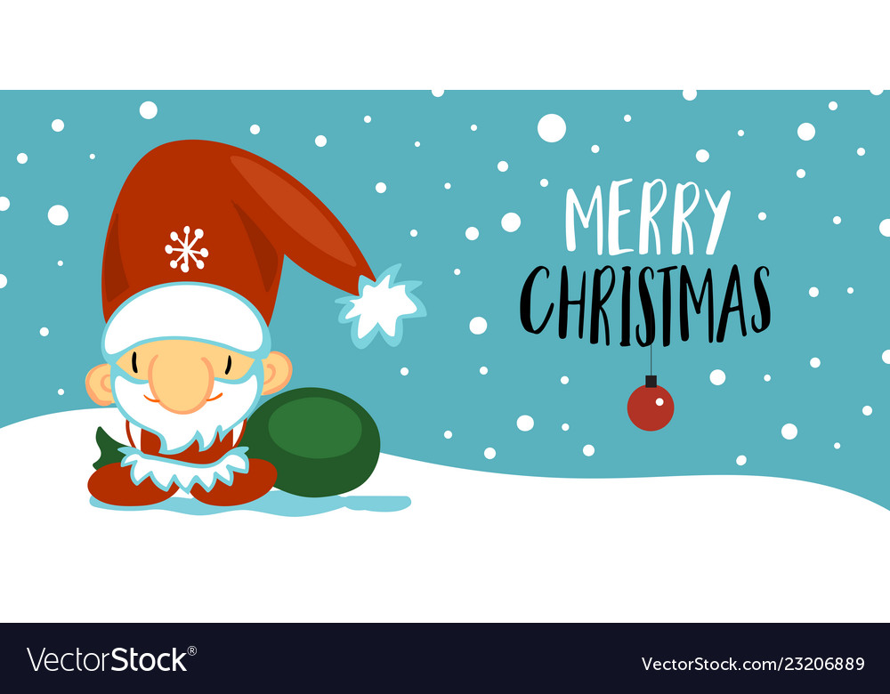 Merry christmas and happy new year post card vector image Merry christmas and happy new year post card