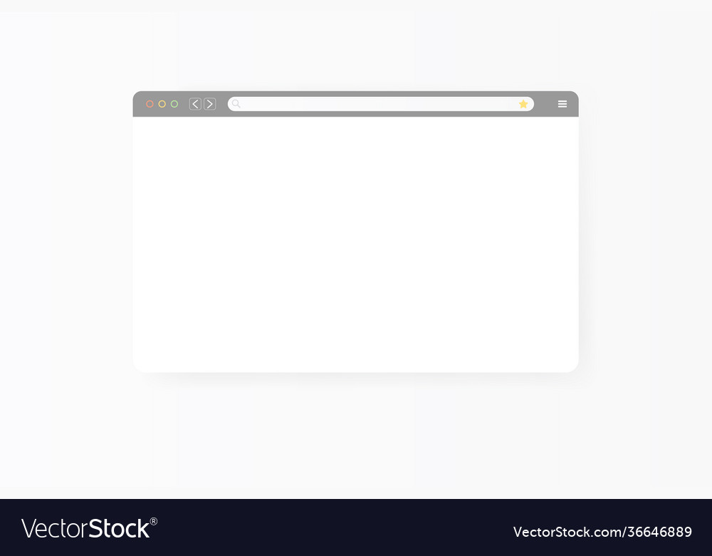 Modern web browser window design isolated on white vector image Modern web browser window design isolated on white