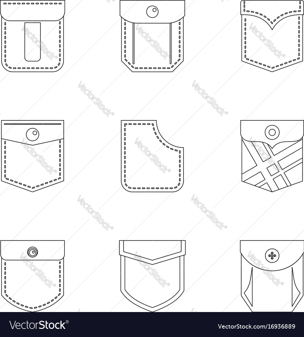 Monkey icon set outline style Royalty Free Vector Image