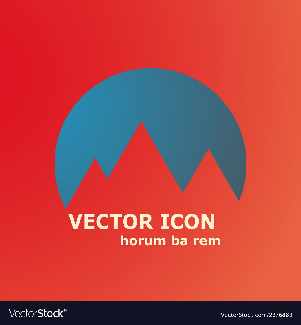 Mountains and sun icon