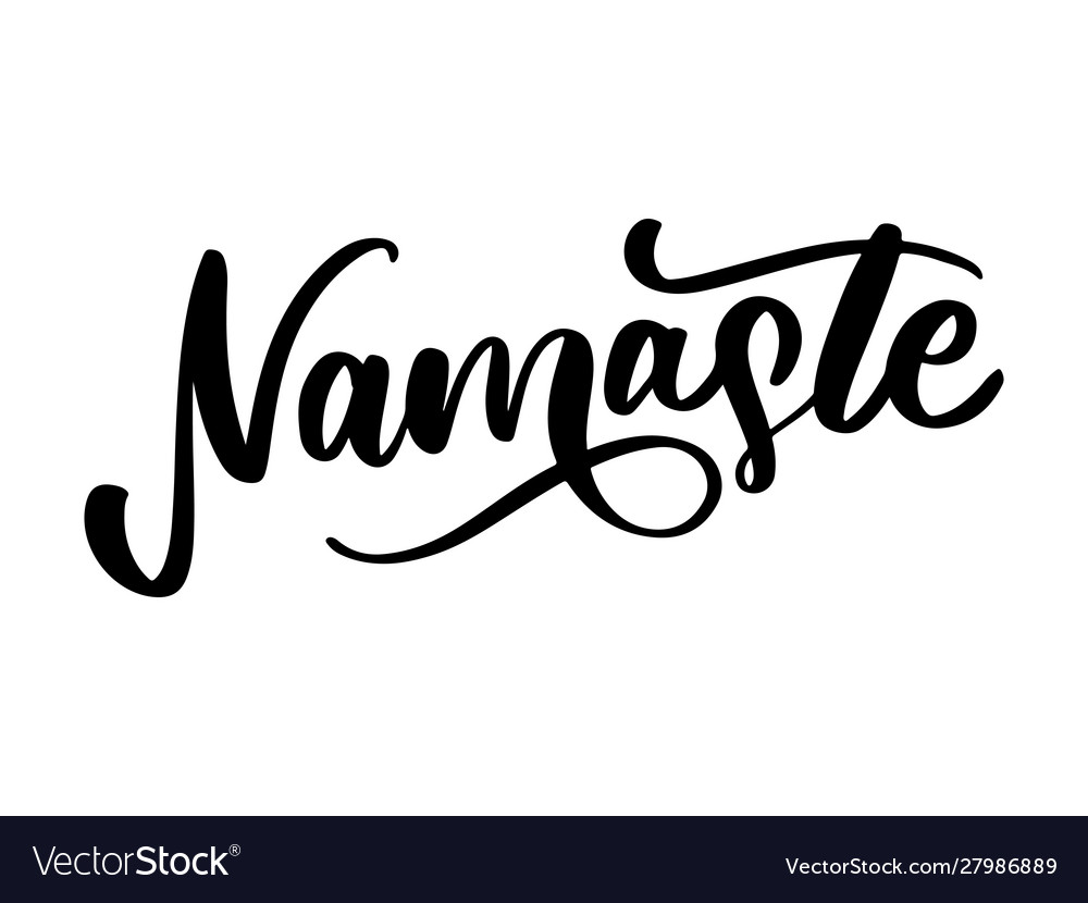 Namaste lettering indian greeting hello in hindi Vector Image