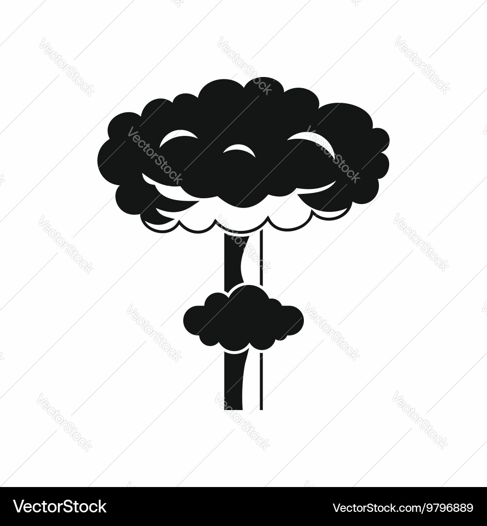 Nuclear explosion icon simple style Royalty Free Vector