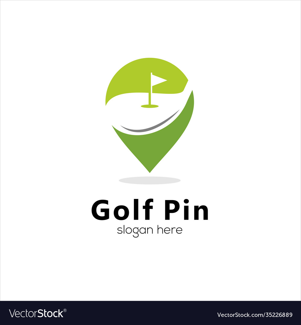 Pin golf icon logo design element golf spot flag Vector Image