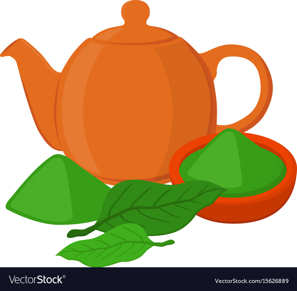 Powder leaves of asian tea teapot teakettle