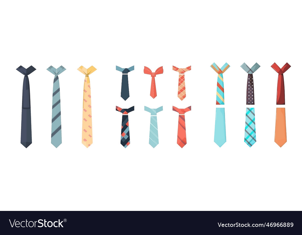 Set of multicolors necktie Royalty Free Vector Image