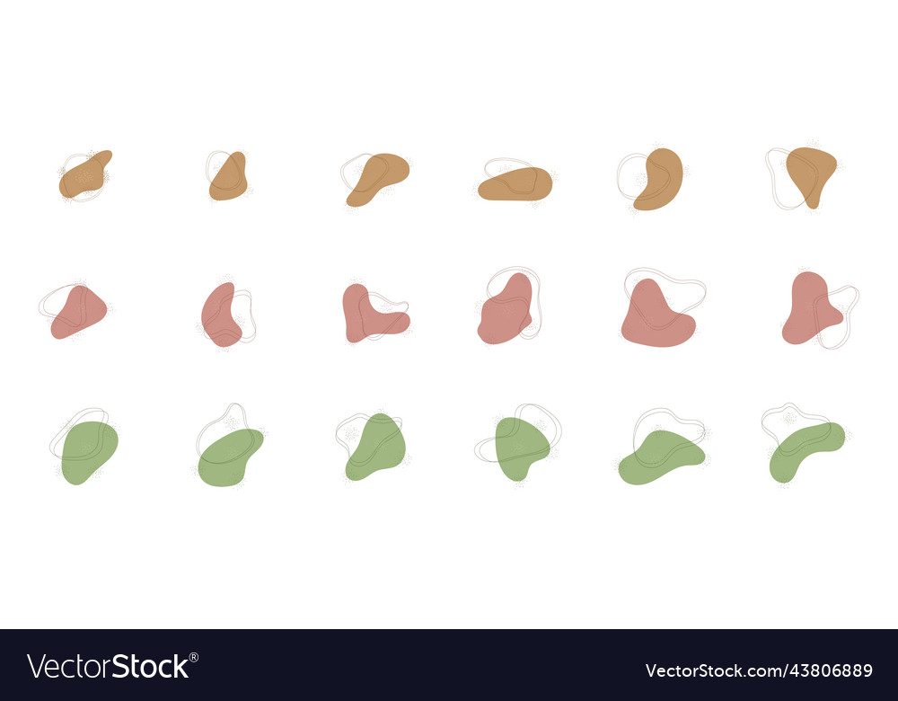 Set of round blob and outline isolated vector image Set of round blob and outline isolated