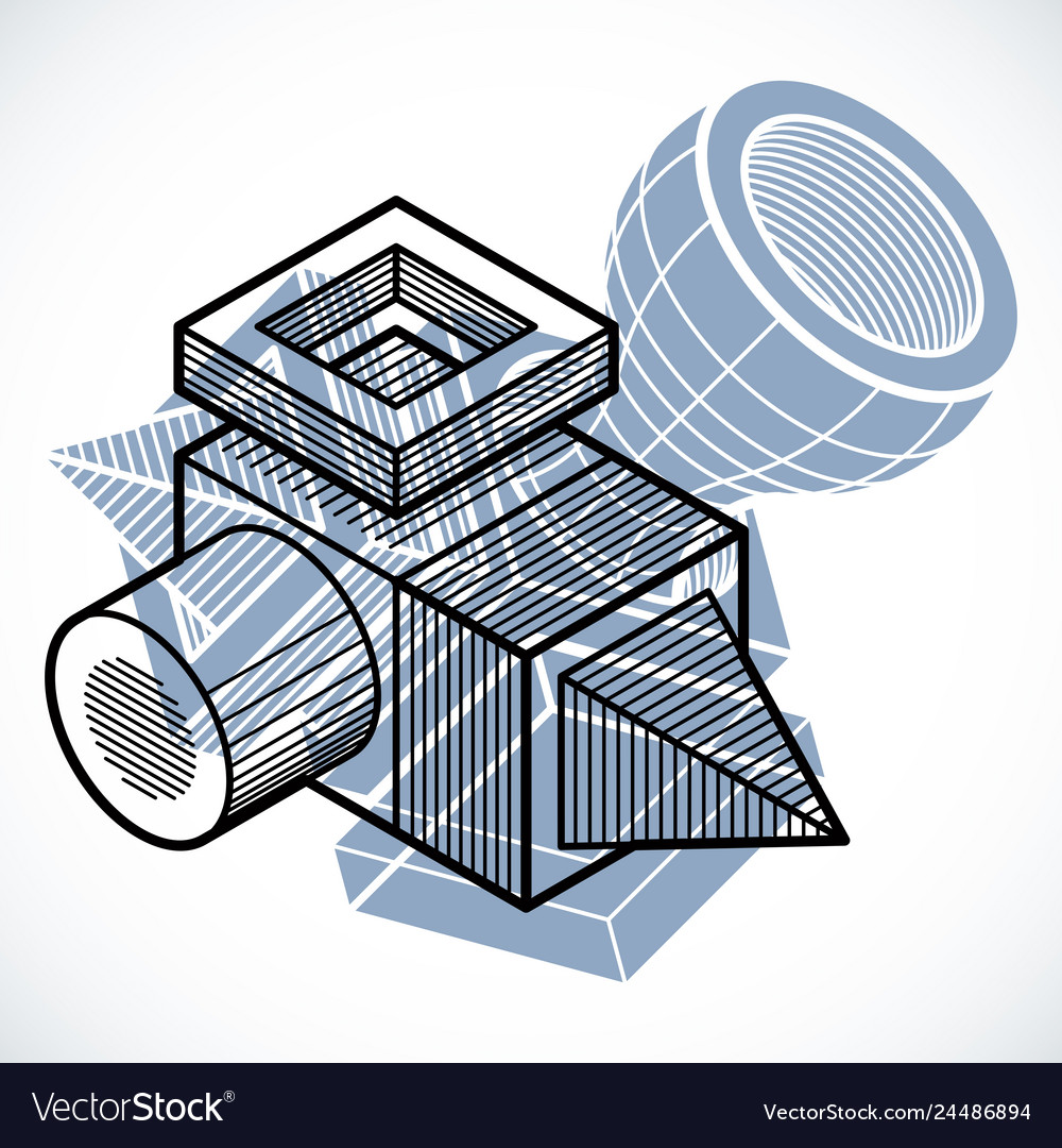 Abstract isometric dimensional shape made using vector image Abstract isometric dimensional shape made using