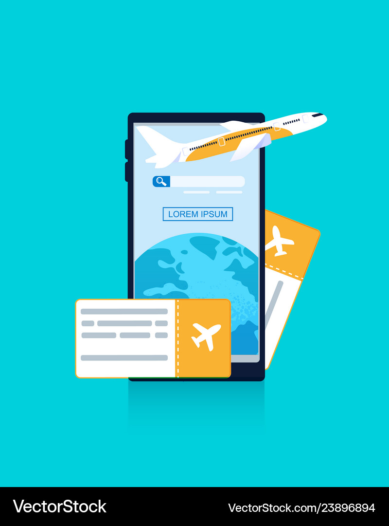 Banner Mobile Phone Blue Background Royalty Free Vector