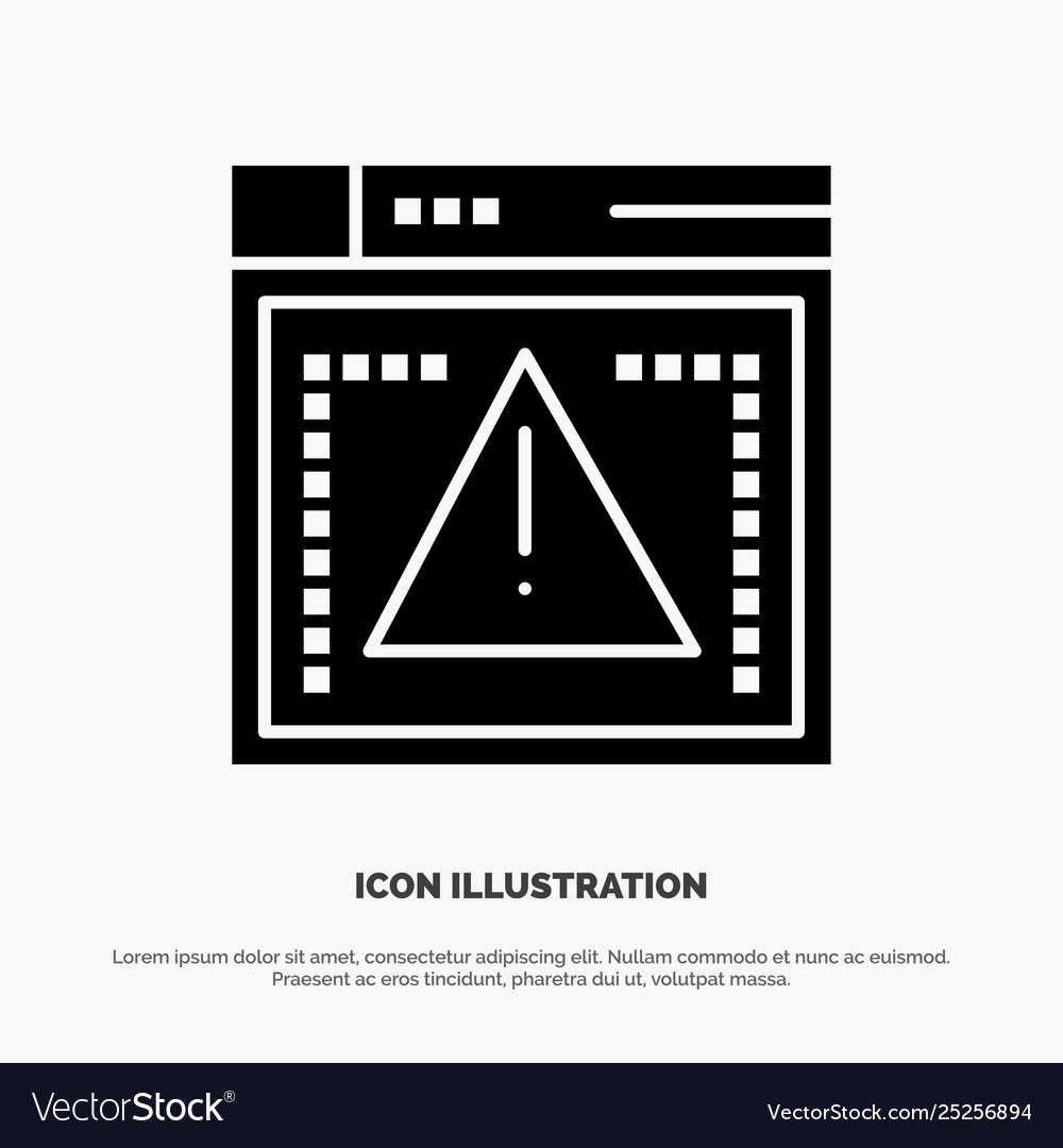 Computing coding error solid black glyph icon vector image Computing coding error solid black glyph icon