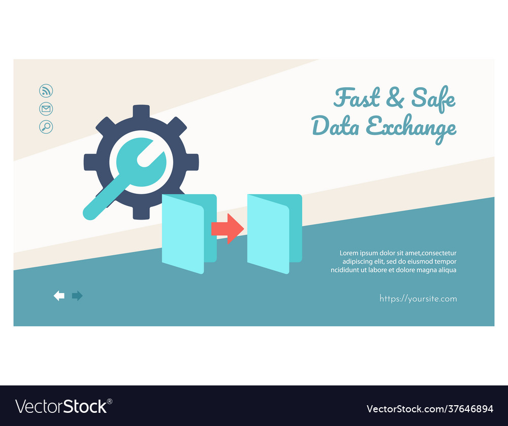 Fast and safe data exchange landing page vector image Fast and safe data exchange landing page